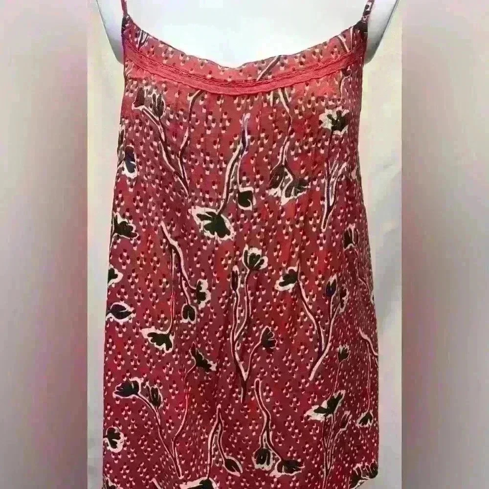 Fat Face FatFace Sian Floral Print Cami Top, Brick Red Size 12 - Picture 3 of 5